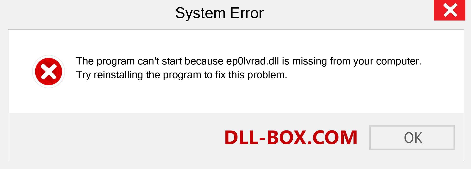  ep0lvrad.dll file is missing?. Download for Windows 7, 8, 10 - Fix  ep0lvrad dll Missing Error on Windows, photos, images