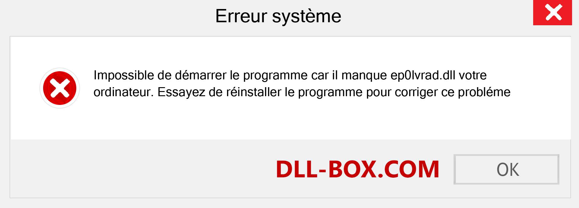 Le fichier ep0lvrad.dll est manquant ?. Télécharger pour Windows 7, 8, 10 - Correction de l'erreur manquante ep0lvrad dll sur Windows, photos, images